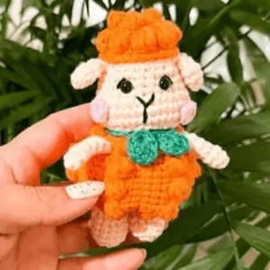 Amigurumi Balkabağı Kuzu Anahtarlık – El Yapımı Sevimli Aksesuar